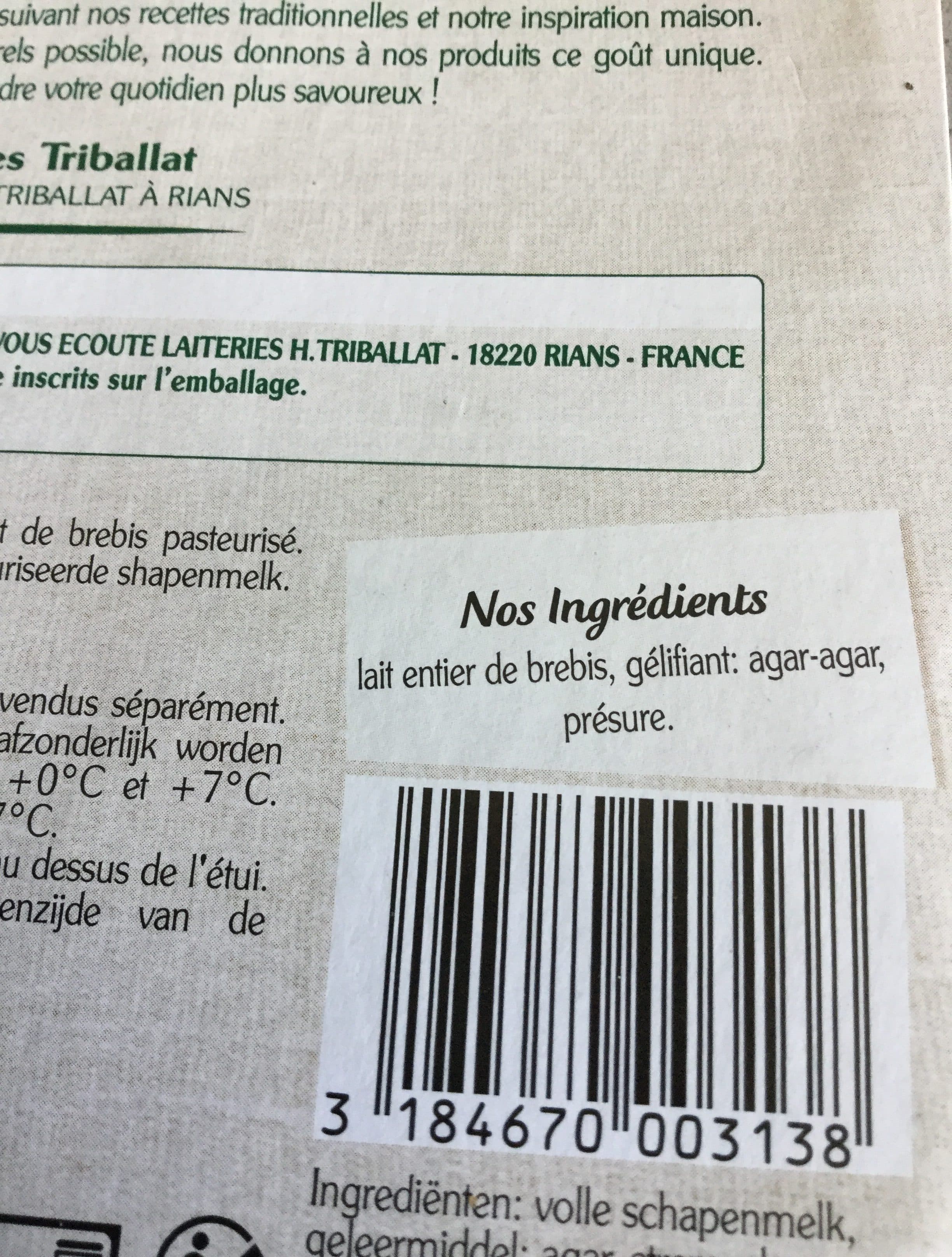 RIANS Le Caillé au lait de Brebis packshot