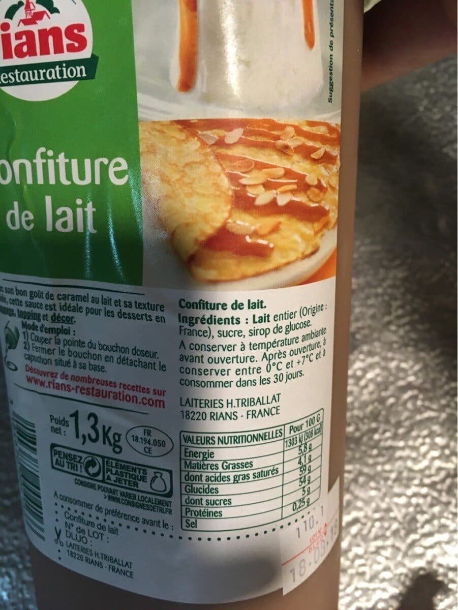 Rians Confiture De Lait packshot