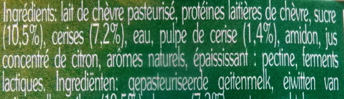 Laiterie Triballat H. La Chèvre, yaourt sur lit de fruits : cérises packshot