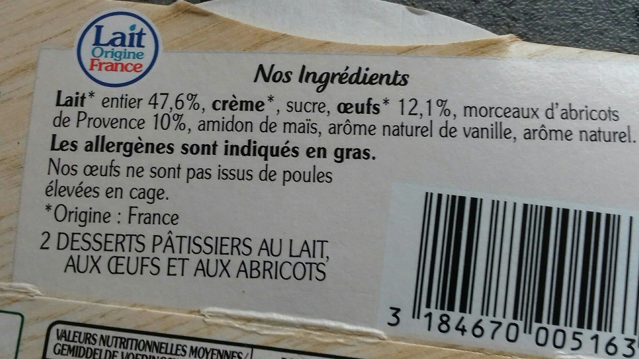 Rians Le flan pâtissier abricots de Provence packshot
