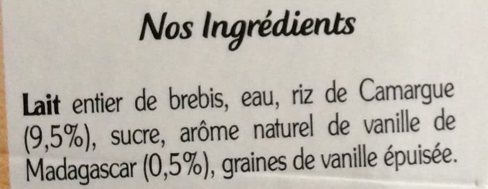 Rians Riz au Lait de Brebis packshot