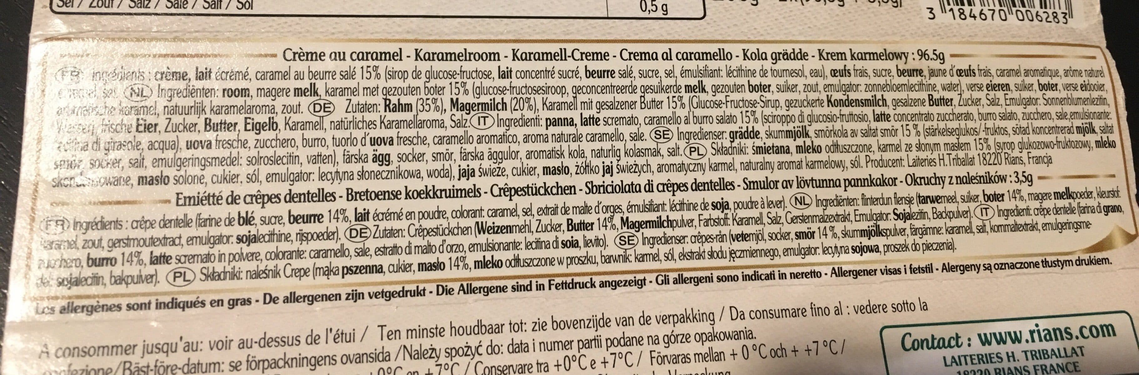 Rians Rians La Crème Au Caramel Et Sa Crêpe packshot