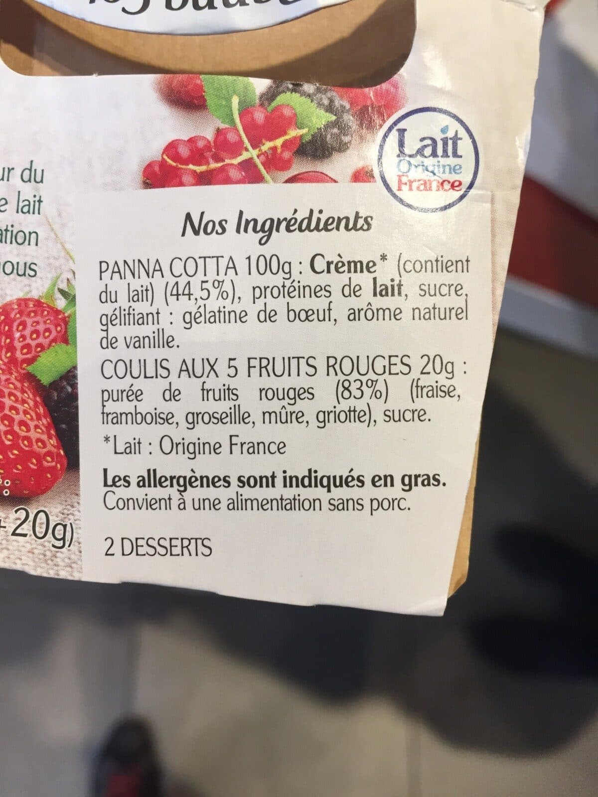 Rians La Panna Cotta et son coulis de fruits rouges packshot