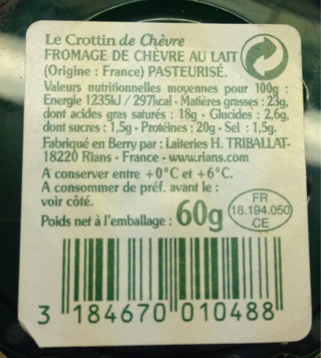 Rians Le Crottin de Chèvre packshot