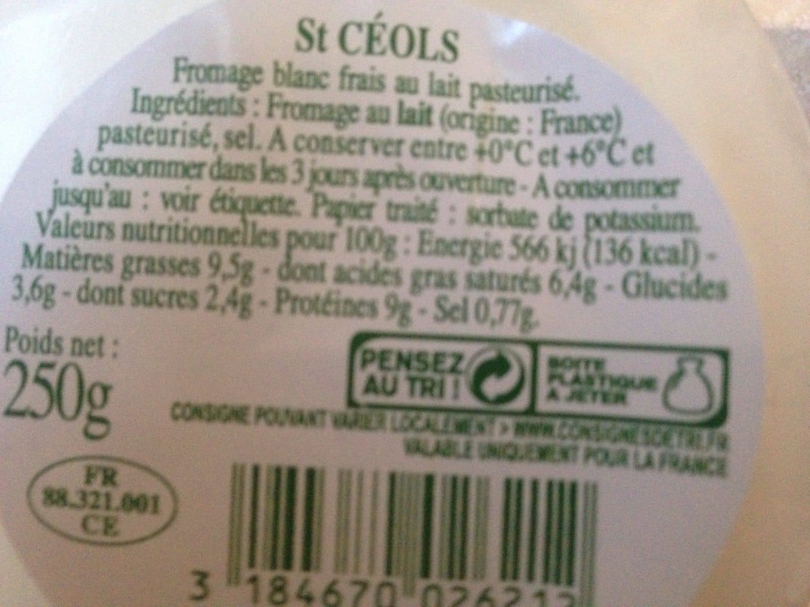 Open Food Facts Saint Céols 9,5 % packshot
