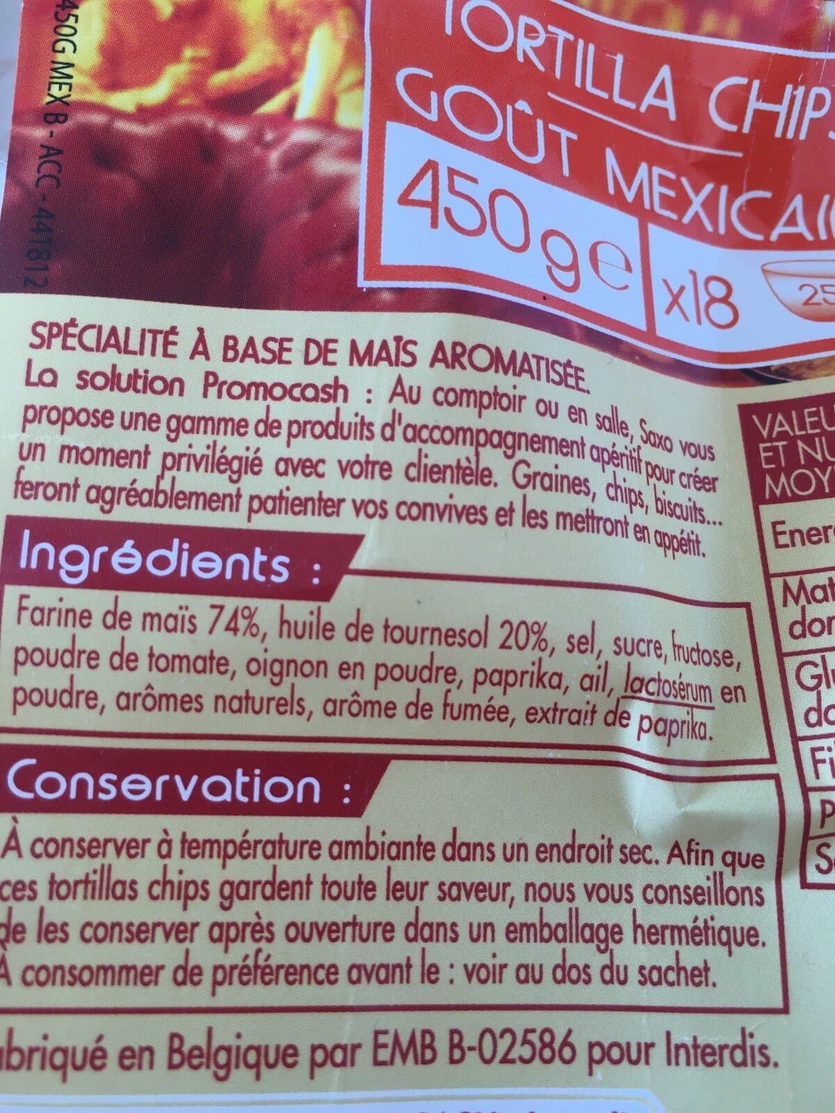 En Cuisine 450G Tortilla Mexicaine Saxo packshot