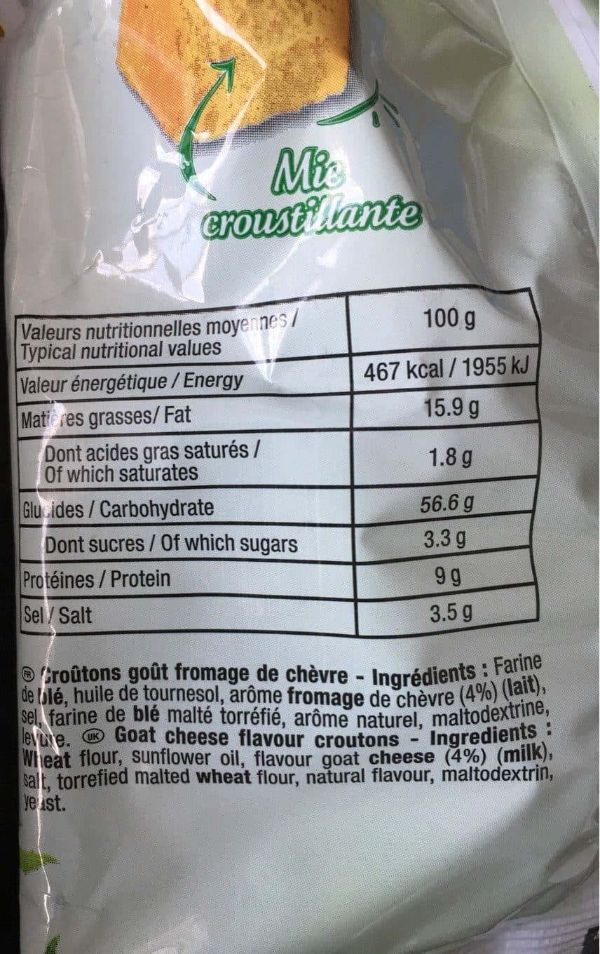 Tipiak Croûtons goût chèvre packshot