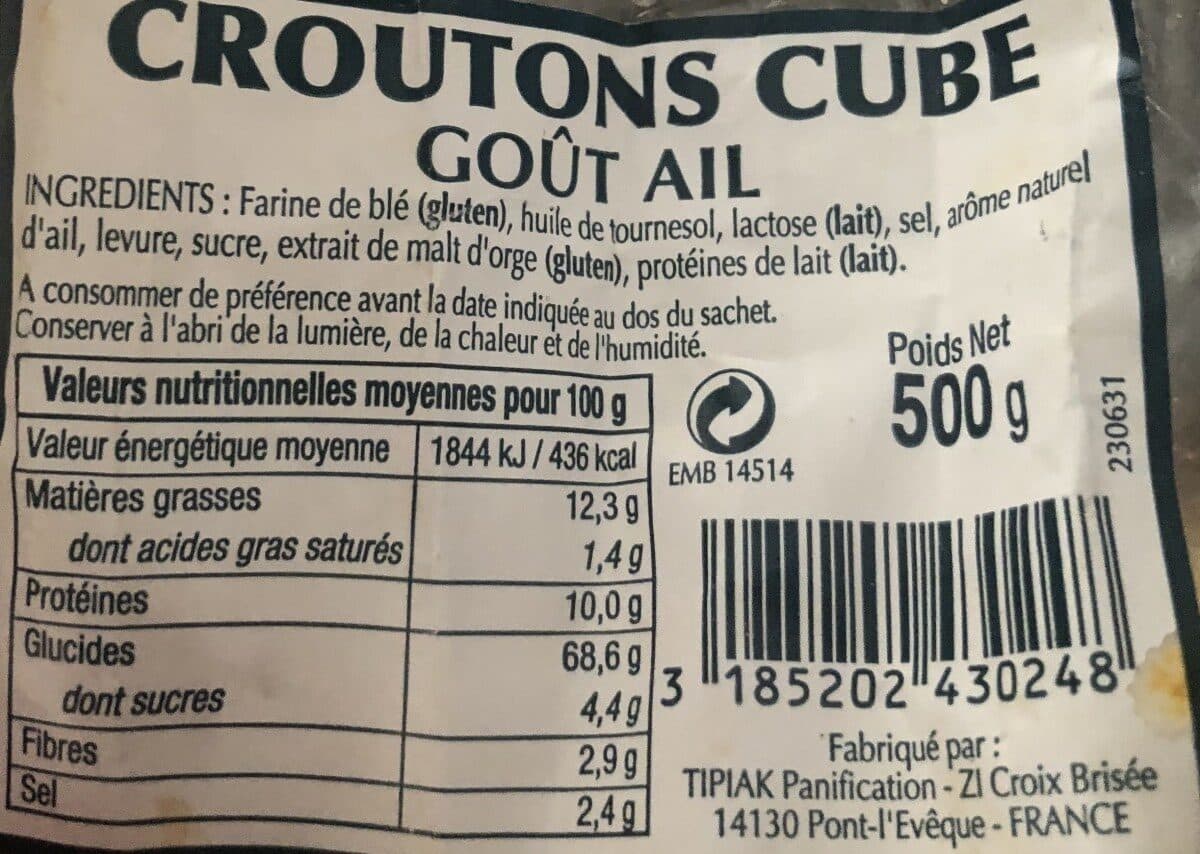 Tipiak Croutons Cube Gout Ail packshot