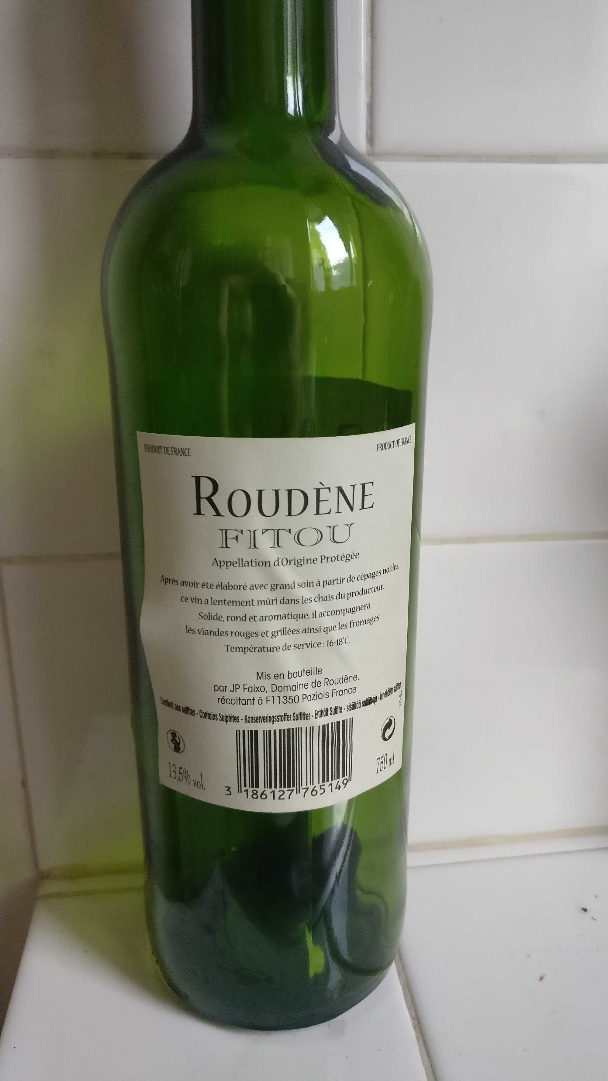 Domaine de Roudène Fitou 2014 packshot