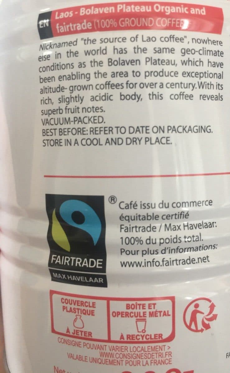 Malongo CAFE GRAIN LAOS BIO/CE 500G packshot