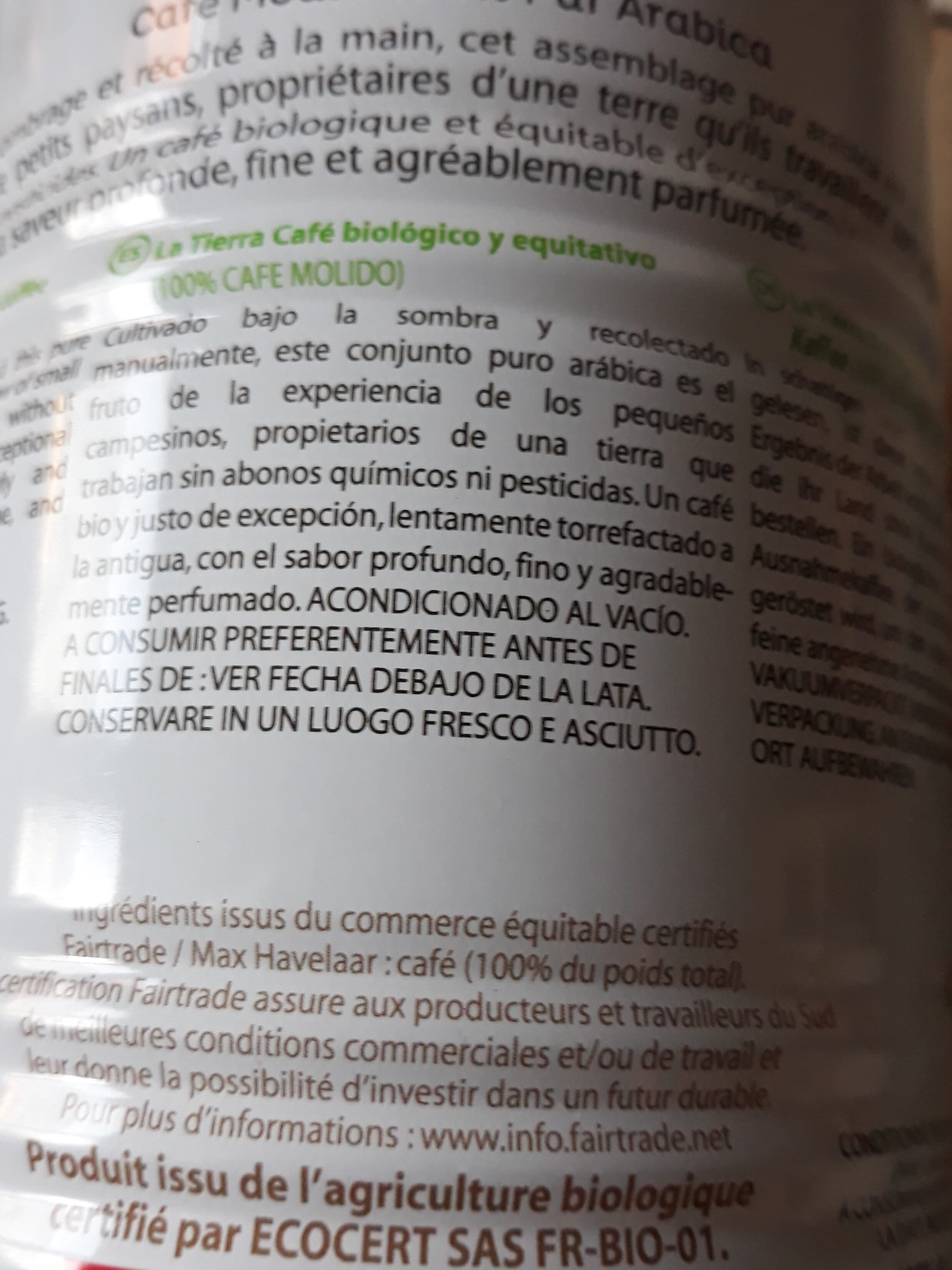 Malongo Café moulu BIO - Malongo La Tierra packshot