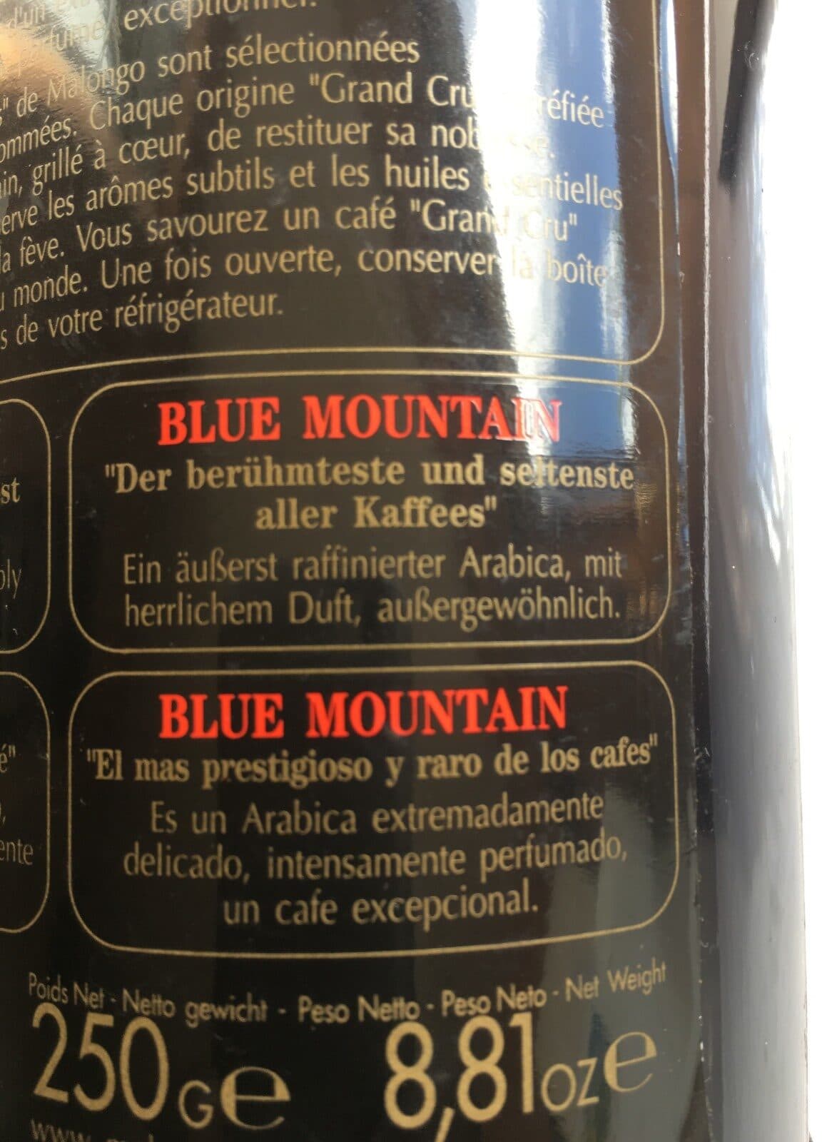 Open Food Facts Café Moulu 250 g Blue Montain De La Jamaïque packshot