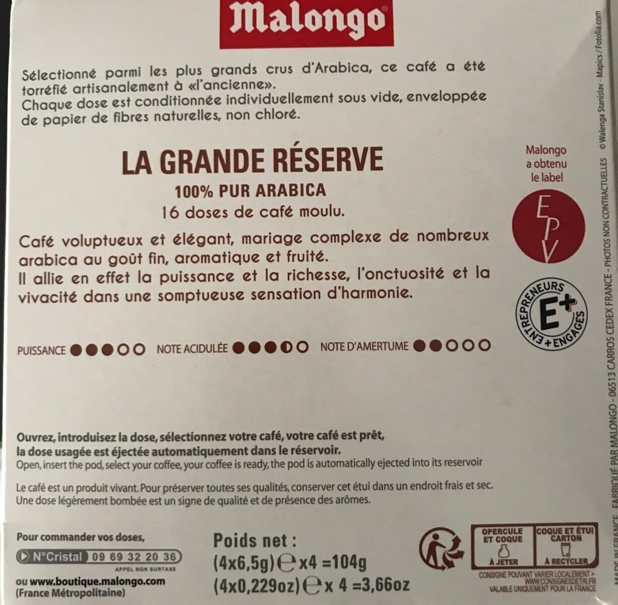 Malongo La grande Reserve 16 dosettes packshot