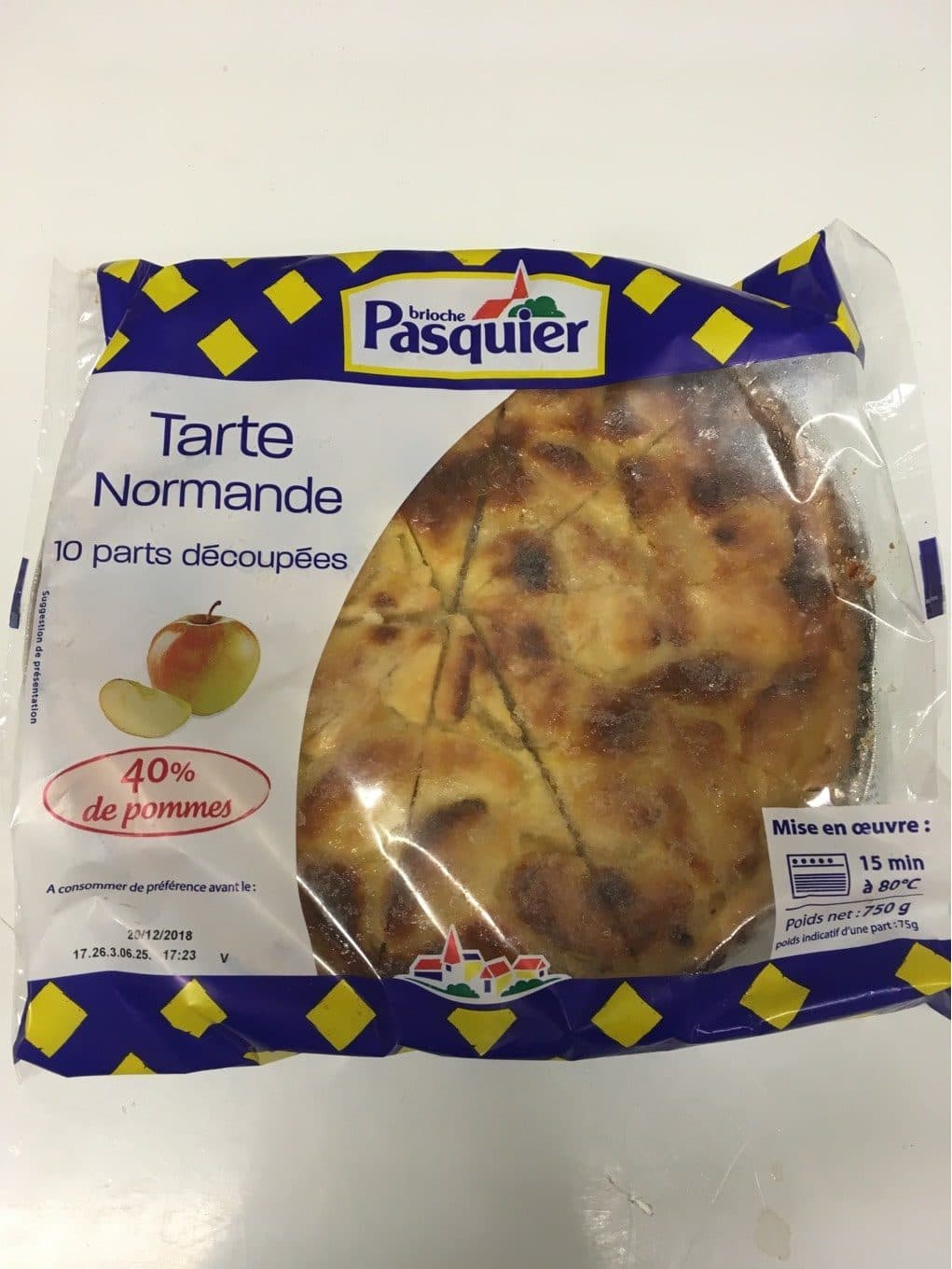 Pasquier 750G 10 Parts Tarte Normande Pasquier packshot