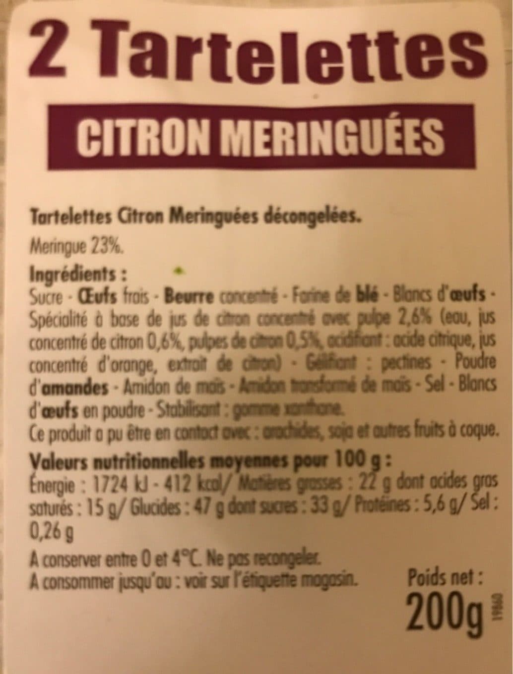 Leclerc Tartelettes citron packshot