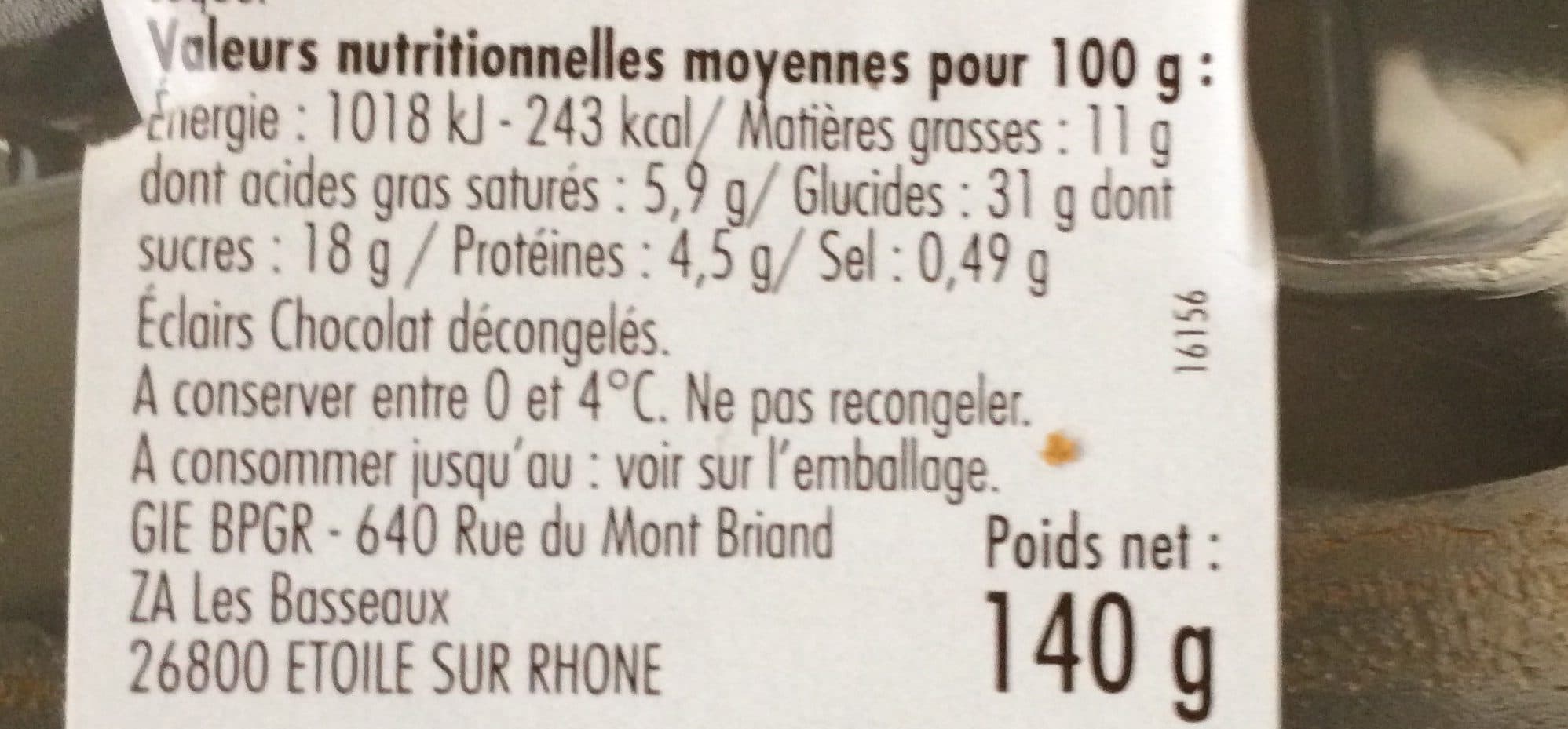 GIE BPGR Eclair chocolat surgele packshot