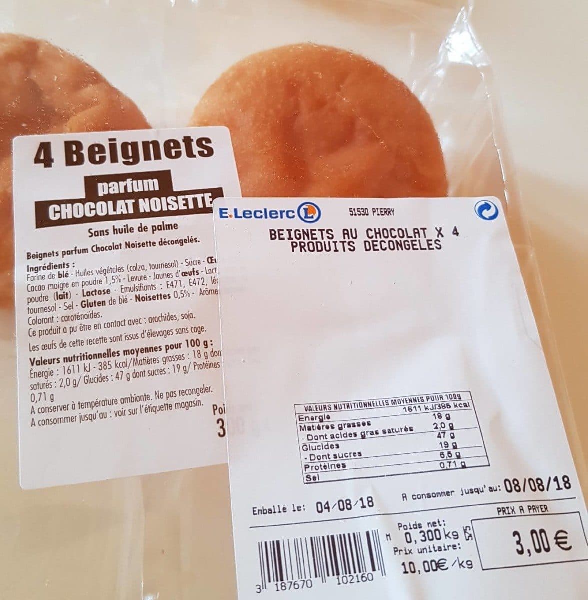 Leclerc Beignet parfum chocolat noisette packshot