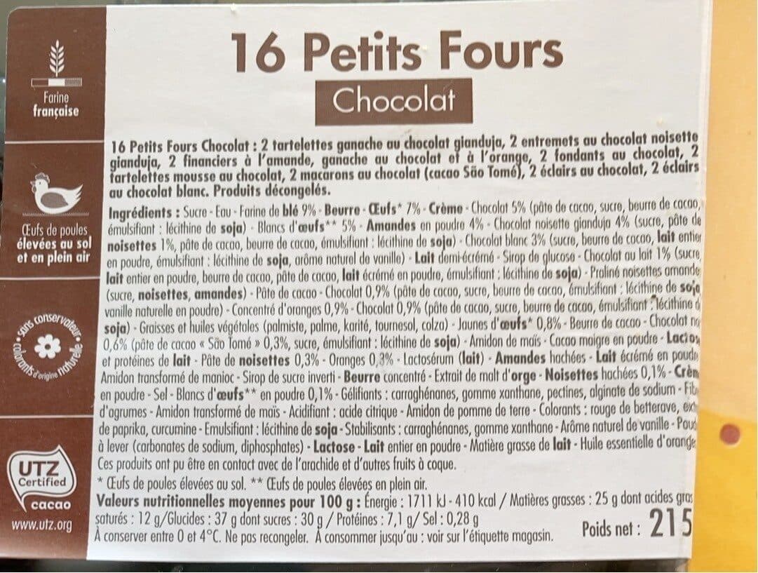 Open Food Facts 16 petits fours chocolat packshot
