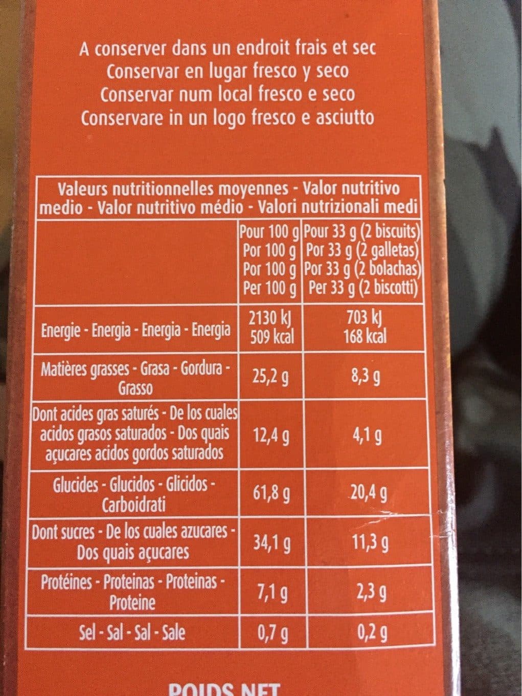 Biscuits cookies Cookies pepites de chocolat nougatine packshot