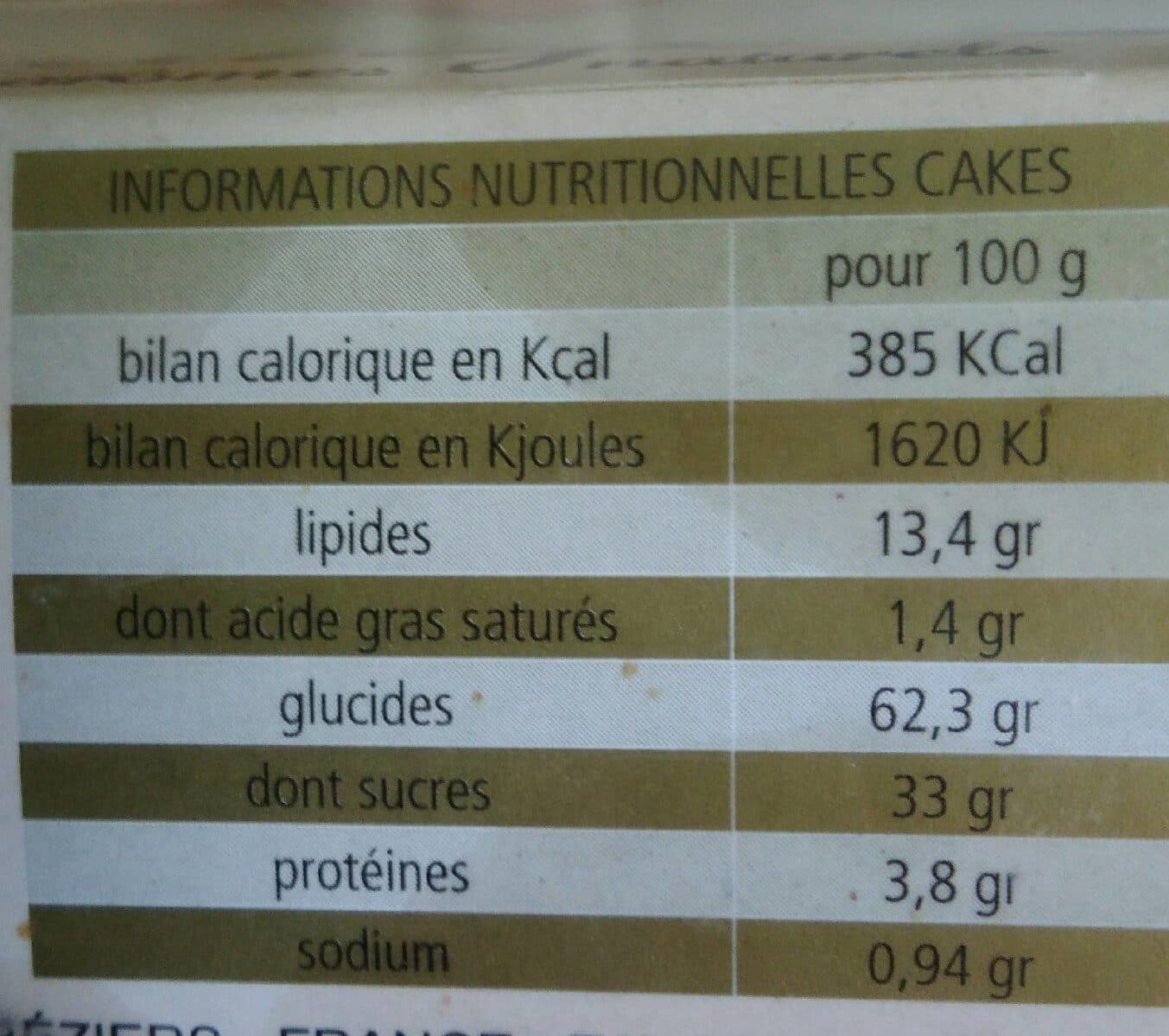 Open Food Facts Cakes à l'orange packshot