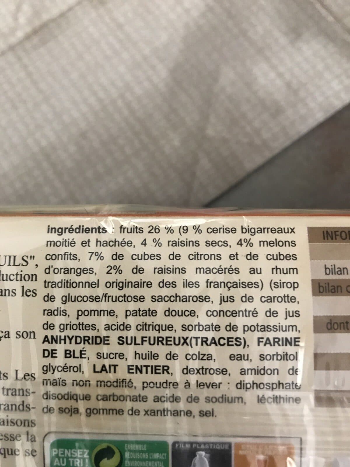 Open Food Facts Cake aux fruits confits packshot