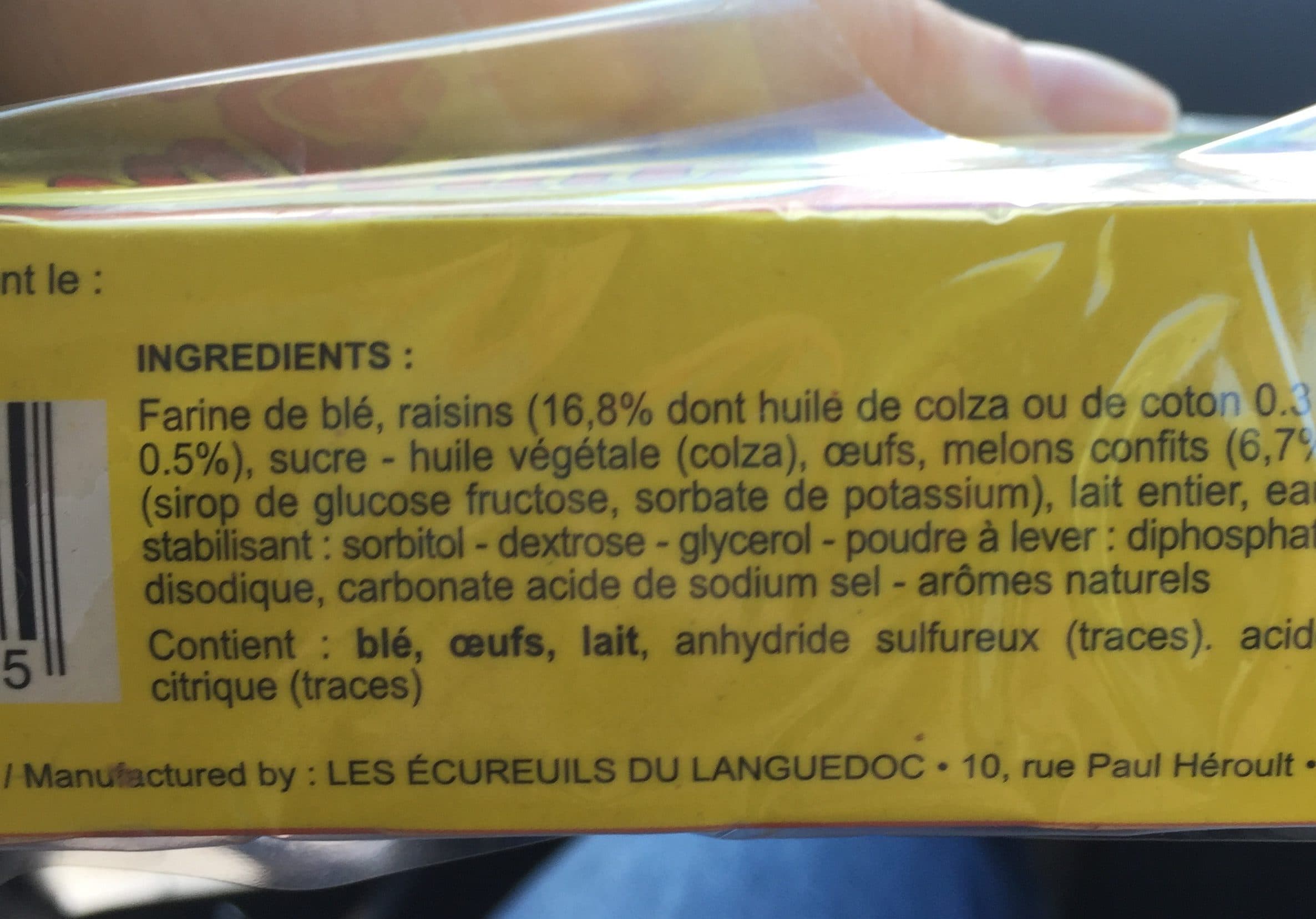 Les Écureuils du Languedoc Cake Au raisins packshot