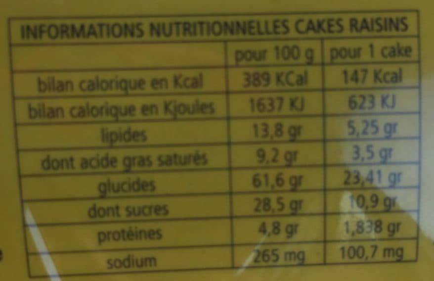 Les Écureuils du Languedoc Cake Au raisins packshot