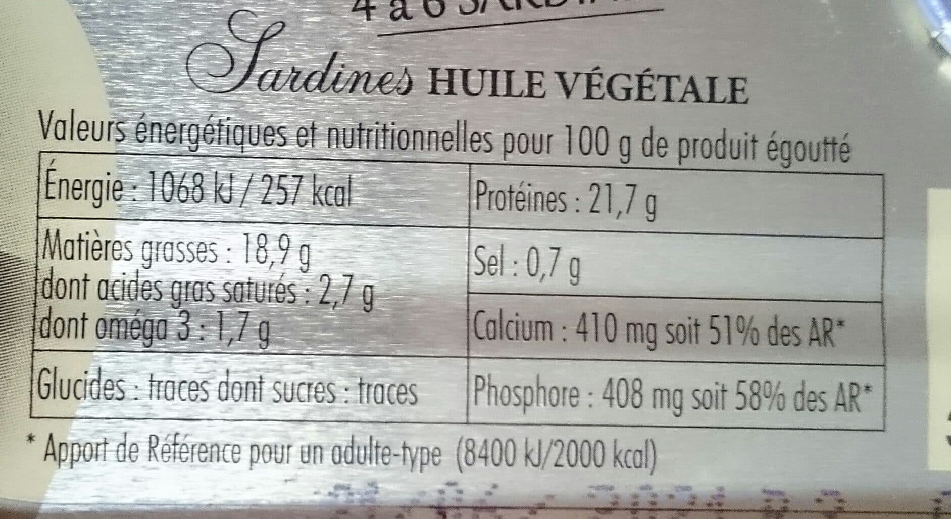 Le Trésor des Dieux Sardines (Huile Végétale) packshot