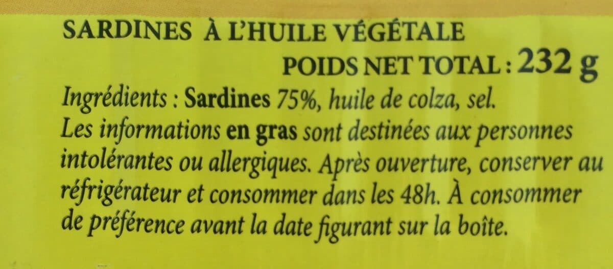 Les dieux Sardine Huile Vegeta Les Dieux 1 / 3 packshot