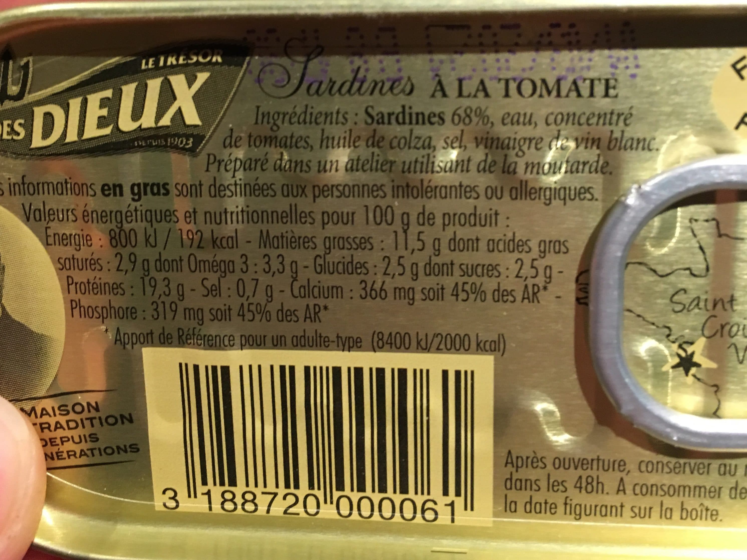 Le trésor des dieux Sardines à La Tomate Le Trésor Des Dieux 46G X 3 packshot