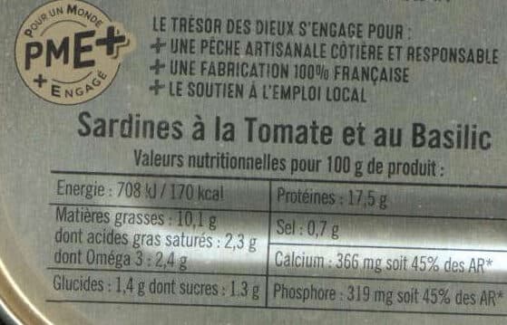 Gendreau Sardines - Tomate Basilic - Préparées à la main packshot