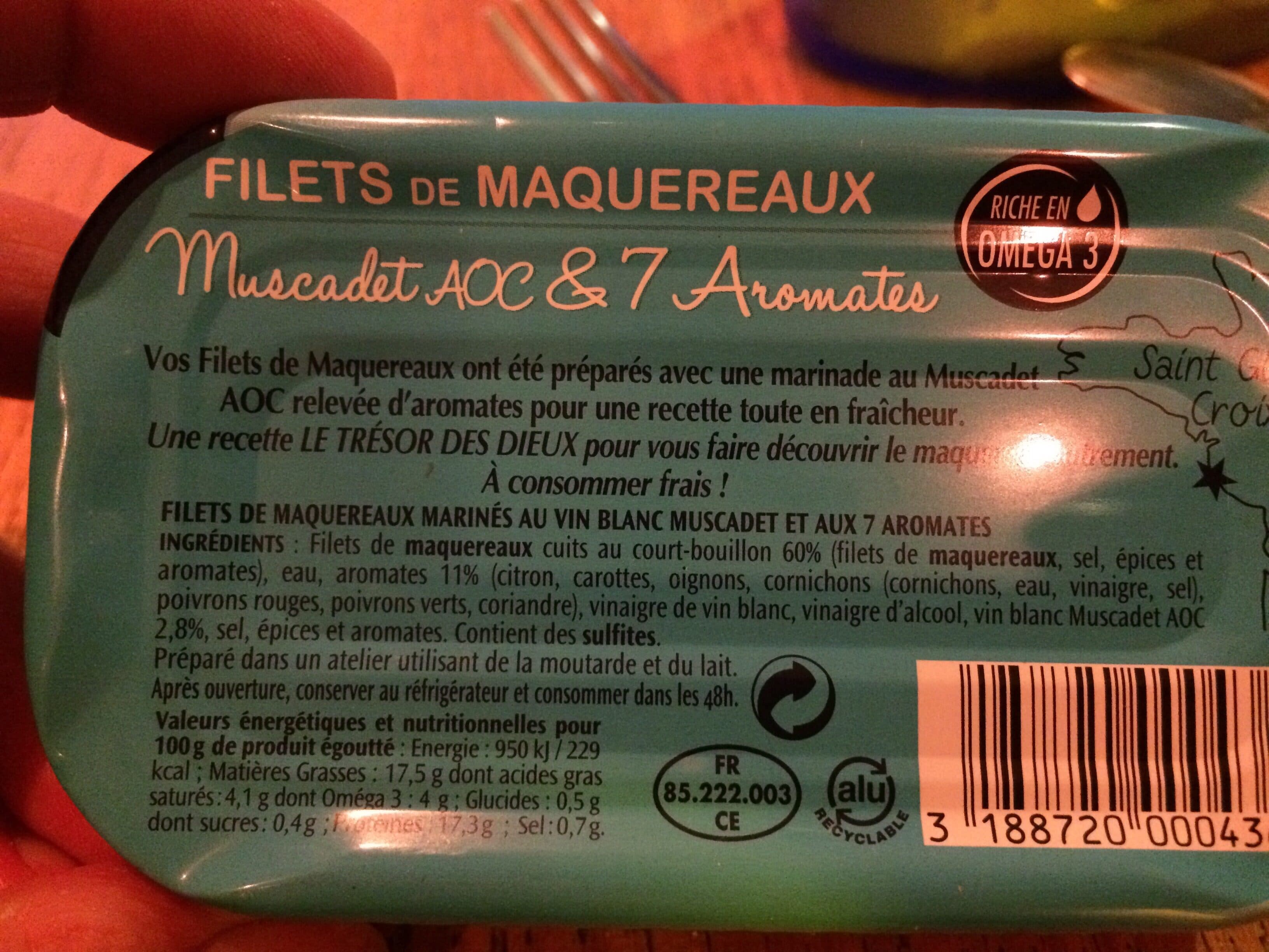 Les dieux Filets de maquereaux au muscadet les Dieux 1/6 packshot