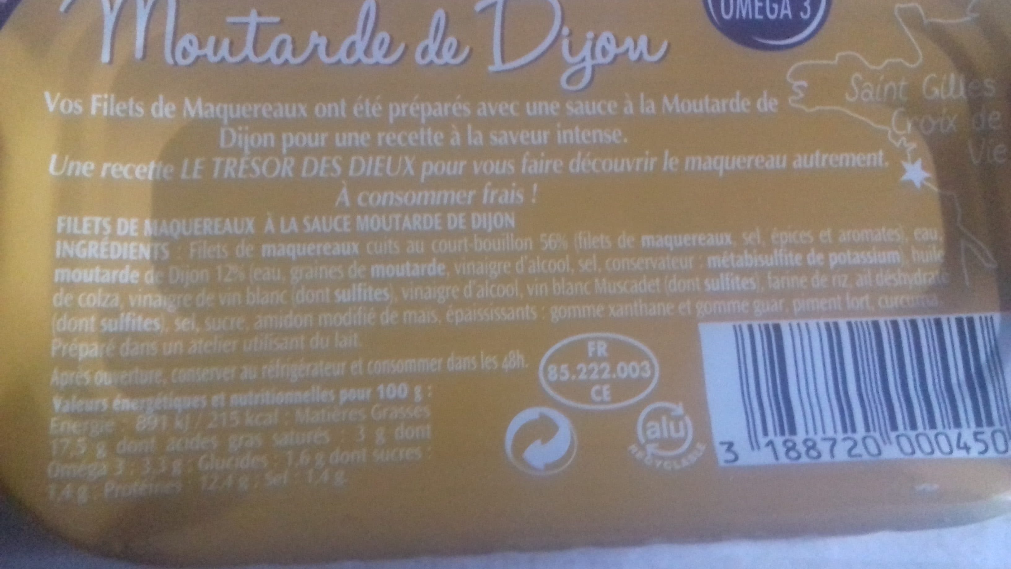 Le trésor des dieux Filet de maquereaux - Moutarde de dijon packshot