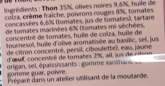 Les Dieux Les Tartinables (Thon Olives, Tomates Marinées et Poivrons) packshot