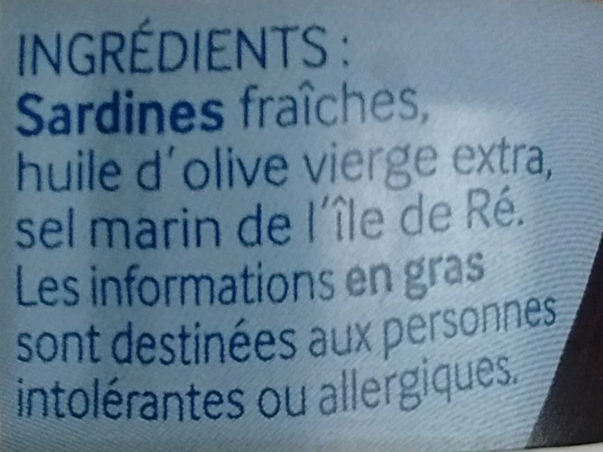 Le Trésor des Dieux 1/6 sardines de l'Île de Ré packshot