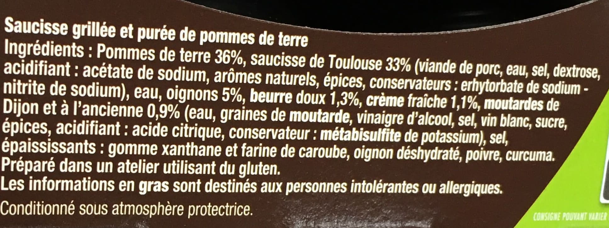 La Cuisine d'Océane Saucisse Grillée & Purée de Pomme de Terre packshot