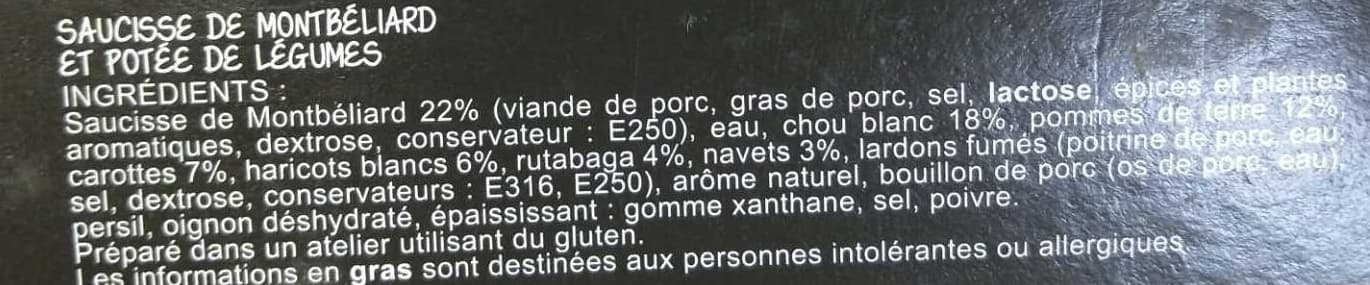 La Cuisine d'Océane Saucisse de Monbéliard & Potée de légumes packshot