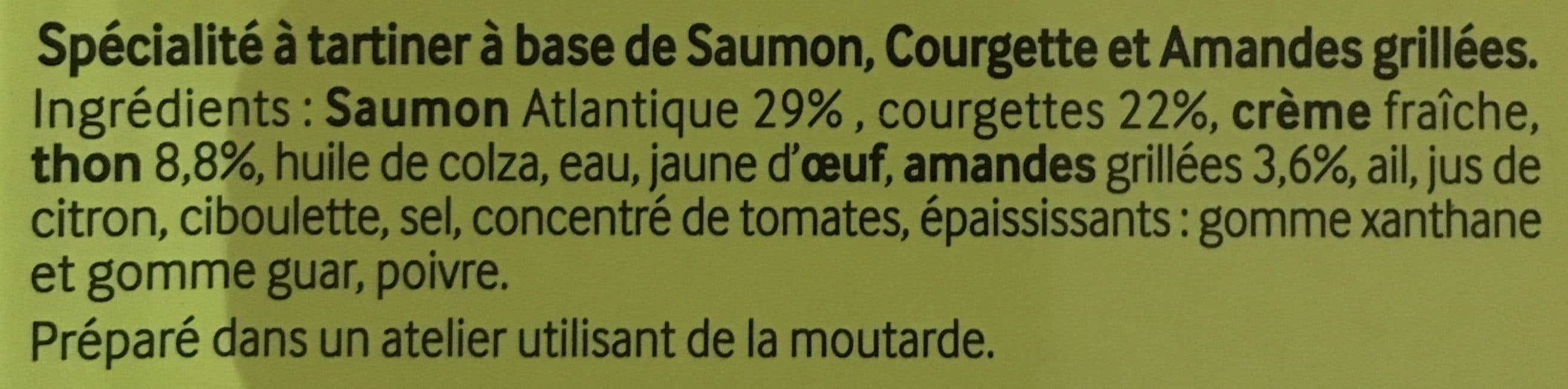 Le Trésor des Dieux Les Dieux tartinables saumon courgettes amande grillé packshot