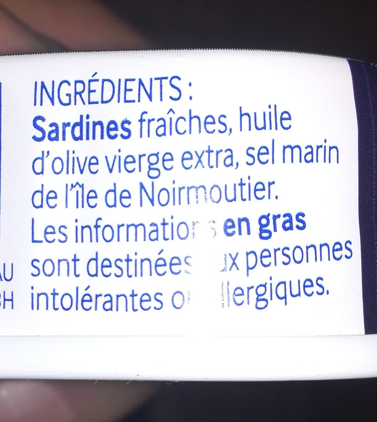 Le trésor des dieux 1/6 sardines de Noirmoutier packshot