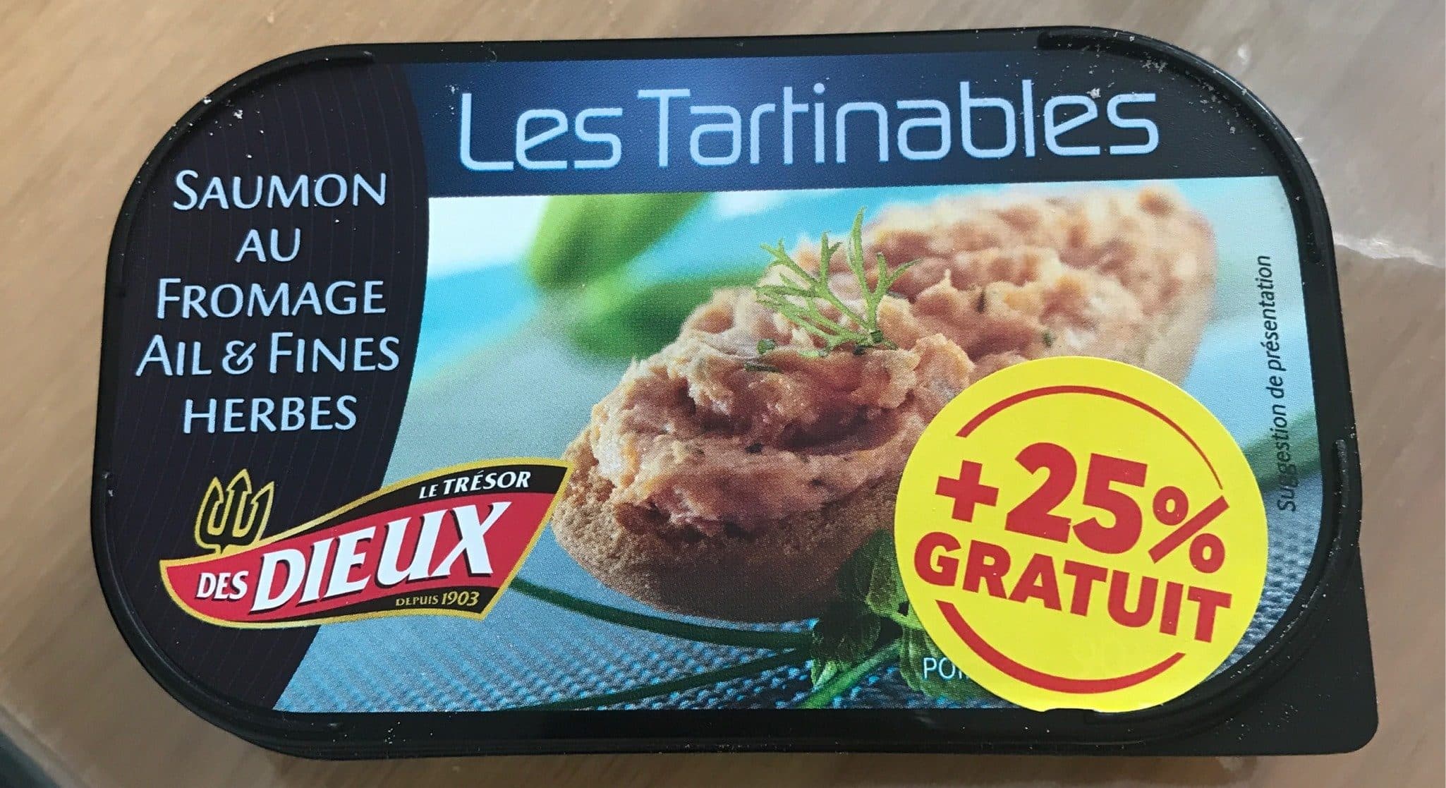 Le Tresor Des Dieux Les tartinables Saumon au fromage Ail et Fines herbes packshot