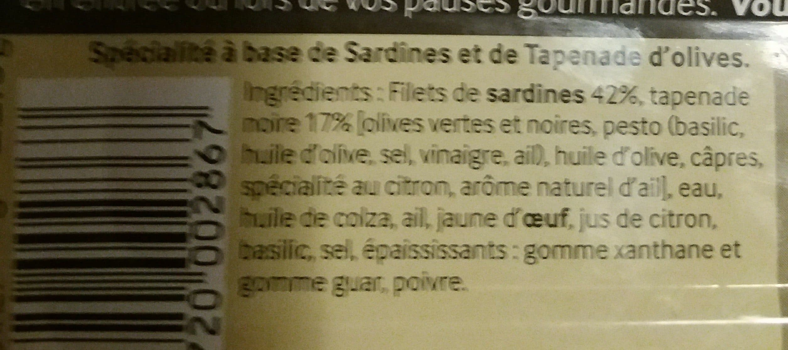 Le Trésor des Dieux Les Tartinables - Sardines & tapenade d'olives packshot