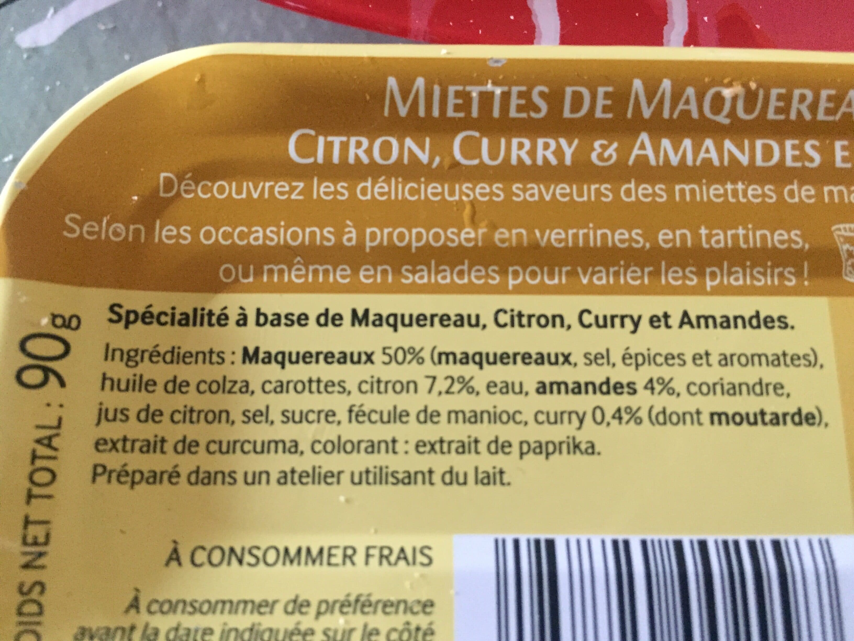 Le Tresor Des Dieux Emietté de maquereaux citron curry amandes grillées LES DIEUX packshot