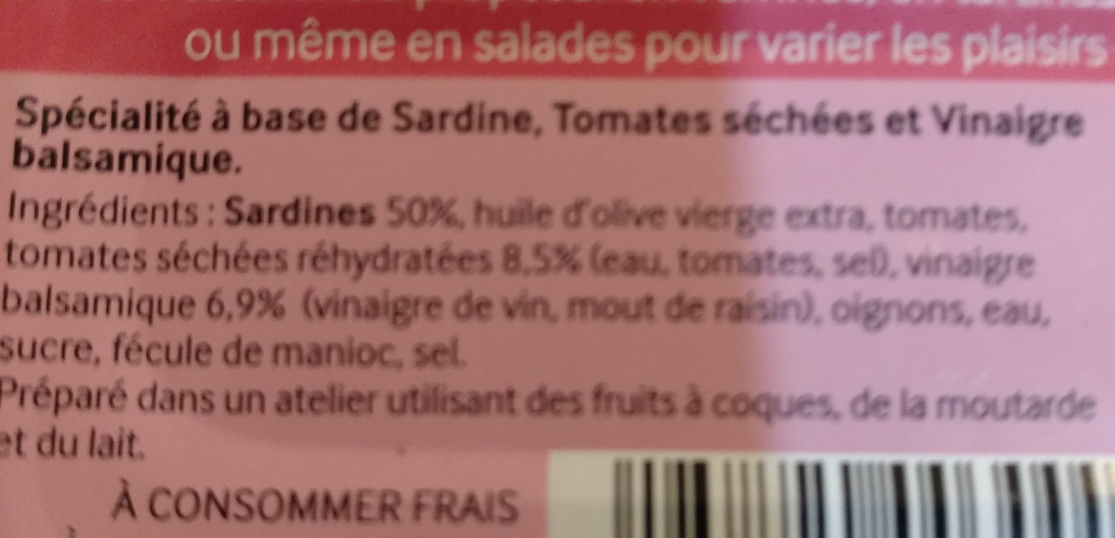 le Trésor des Dieux 1/7 emiettés de sardines tomates séchées & vin. balsamique packshot