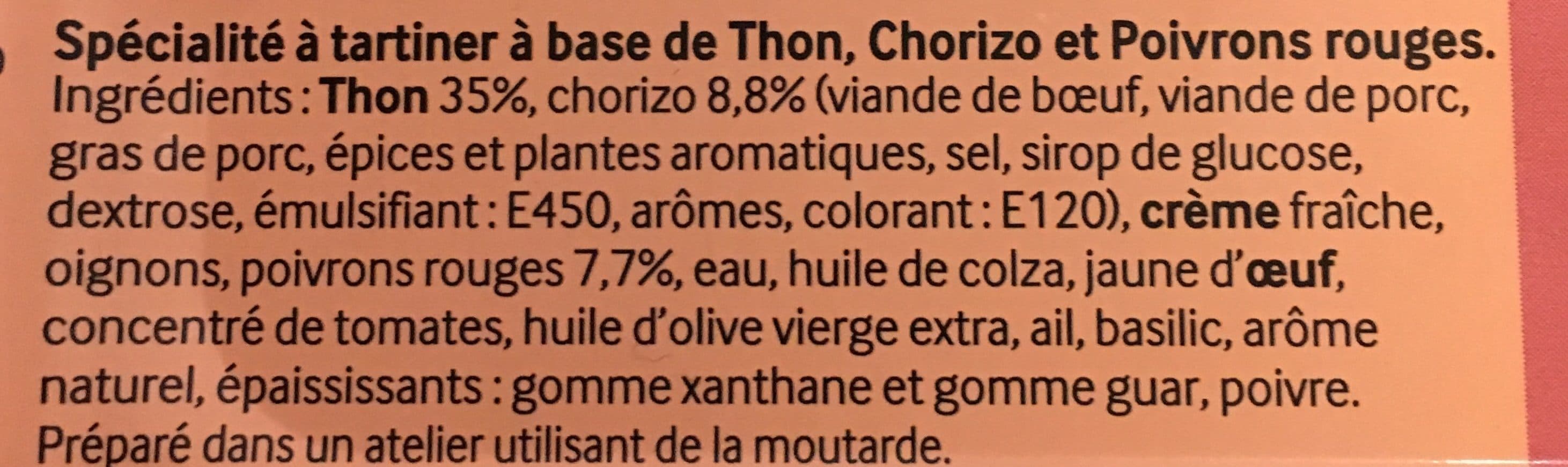 Les Dieux Les tartinables thon chorizo poivrons packshot