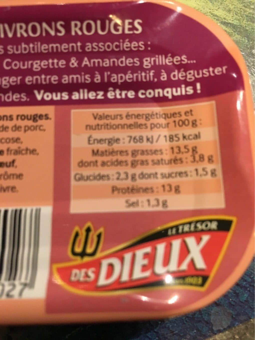 Les Dieux Les tartinables thon chorizo poivrons packshot