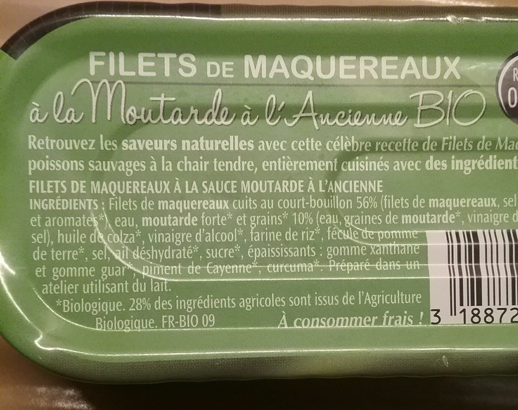LE TRESOR DES DIEUX Filets de maquereaux à la moutarde à l'ancienne bio packshot