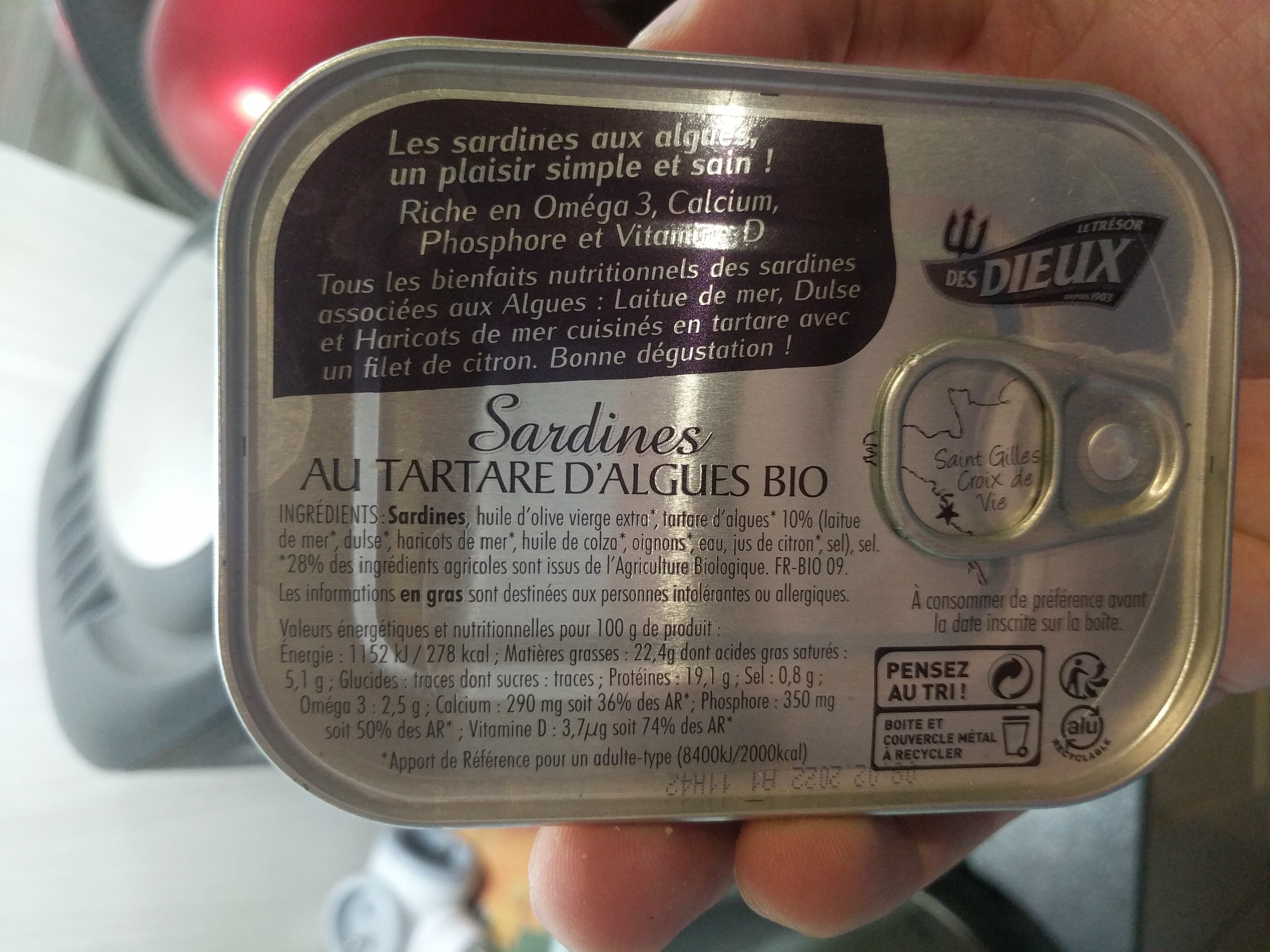 Le Trésor des Dieux Sardine aux Algues Bio packshot