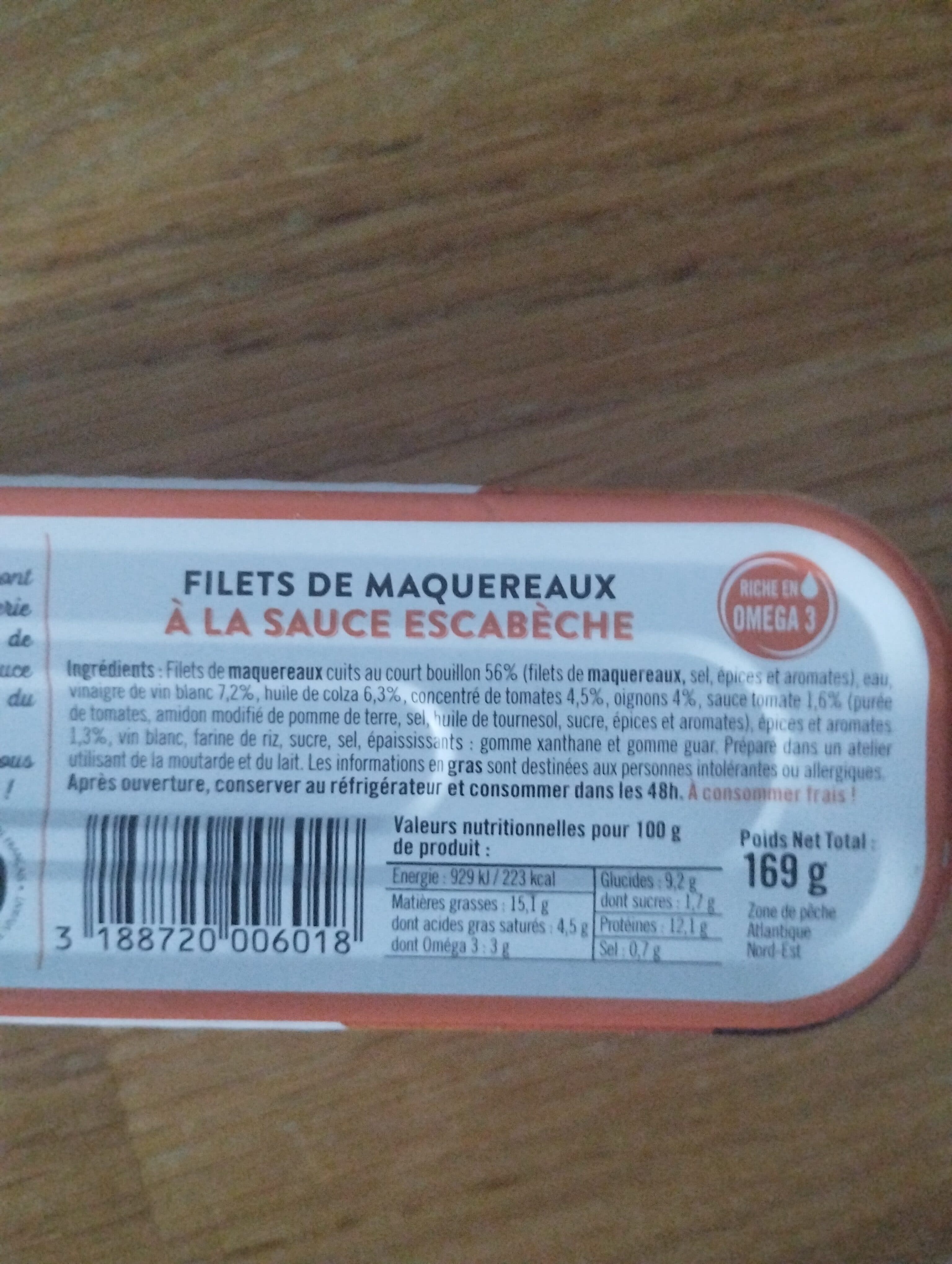 Les Dieux Filets de Maquereaux Escabèche packshot