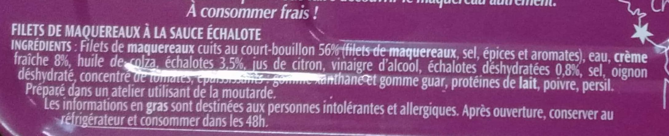 Le Trésor des Dieux Filets de Maquereaux Echalote packshot