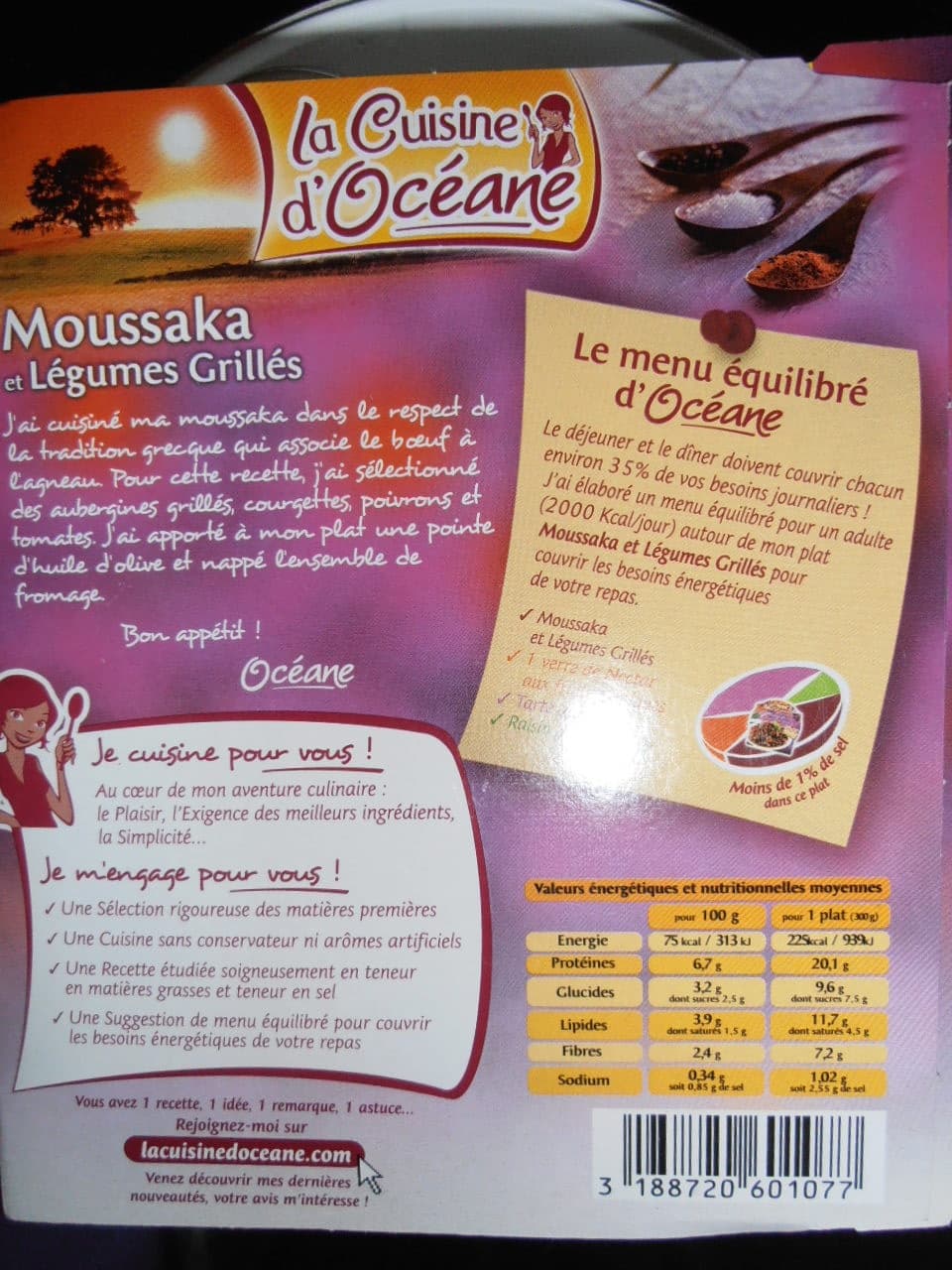 La Cuisine d'Océane Moussaka et Légumes Grillés packshot